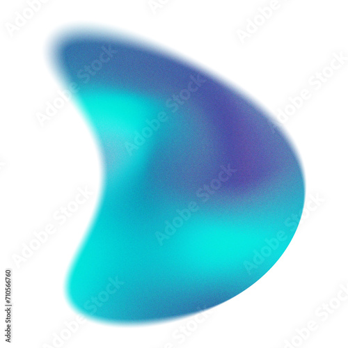Abstract Blue Grainy Gradient Fluid Shape