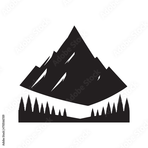 Timeless Peaks: A Captivating Journey through Mountains Silhouette Stock for Nature Enthusiasts - Nature Silhouette - Mountains Vector
