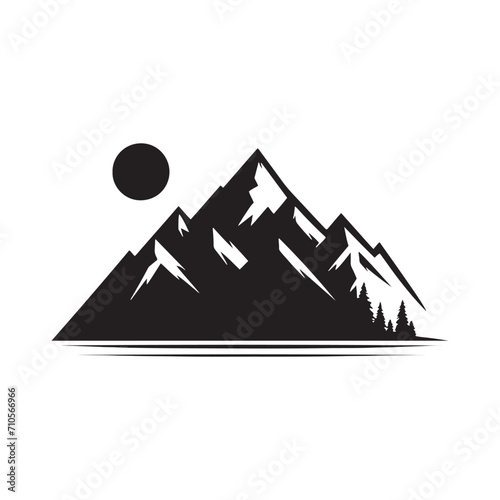 Tranquil Ascents Displayed: Unveiling the Aesthetic Charms of Mountains Silhouette Stock in Nature - Nature Silhouette - Mountains Vector
