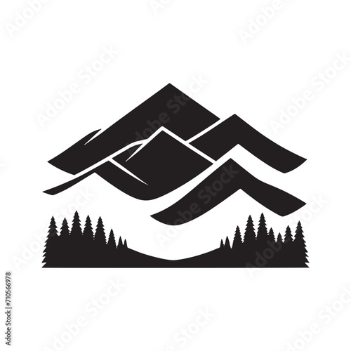 Peaks of Tranquility: A Mesmerizing Mountains Silhouette Stock Portfolio for Nature Enthusiasts - Nature Silhouette - Mountains Vector

