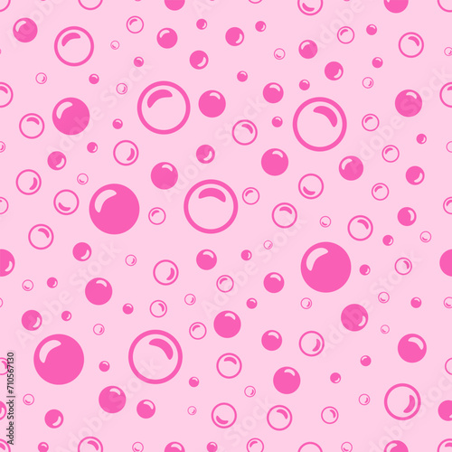 pink pattern. Pink soap bubbles on a light pink background.