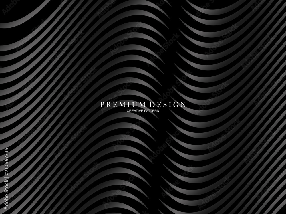 Abstract futuristic dark black background with waving design. Realistic 3d wallpaper with luxurious flowing lines. Elegant background for posters, websites, brochures, cards, banners, apps etc. Abstract futuristic dark black background with waving design. Realistic 3d wallpaper with luxurious flowing lines. Elegant background for posters, websites, brochures, cards, banners, apps etc.