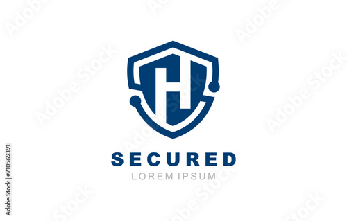 H Letter Shield logo template for symbol of business identity
