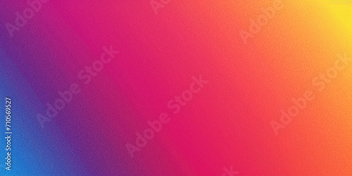 Vibrant Spectrum: An Orange, Pink, Purple, Blue, and Yellow Gradient Abstract Grainy Background Wallpaper Texture with Noise, Perfect for a Web Banner Design Header