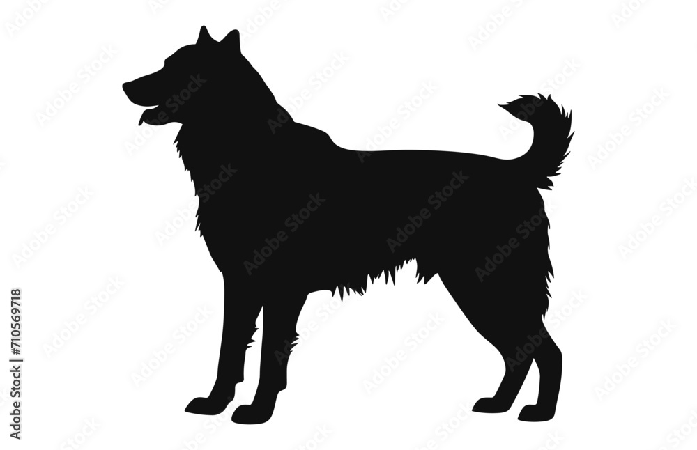 Alabai Dog black Silhouette vector isolated on a white background