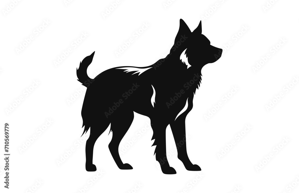 Alabai Dog Vector black Silhouette isolated on a white background