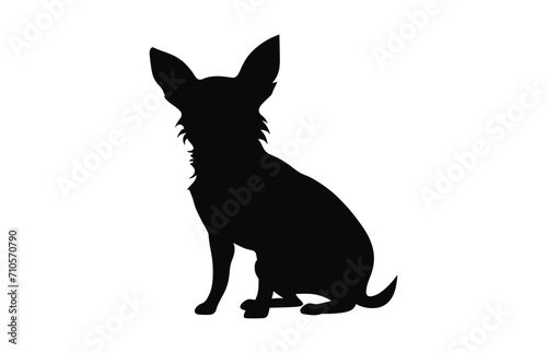 A Chihuahua Dog black Silhouette vector isolated on a white background © GFX Expert Team