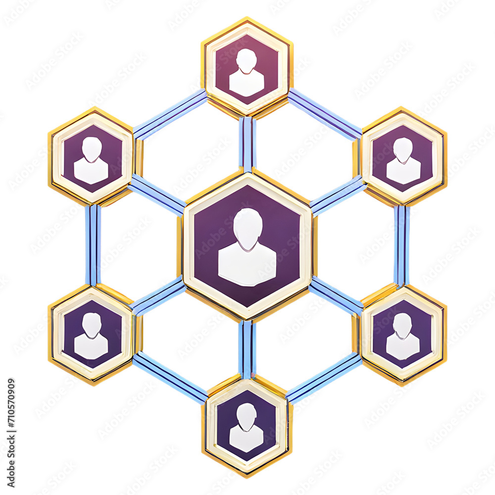 Obraz premium Connected Network symbol 3d isolated on transparent background