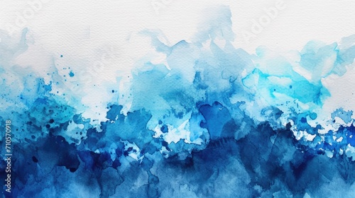Pristine blue watercolor canvas
