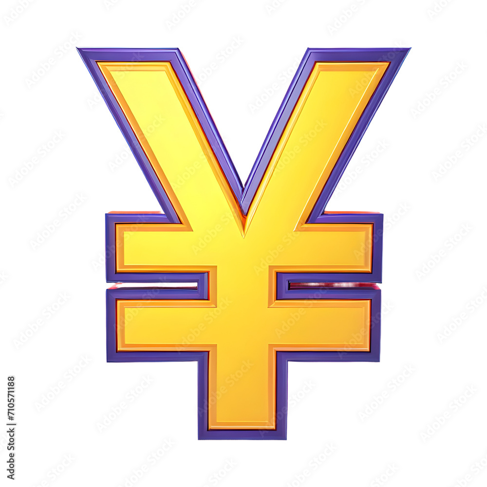 Fototapeta premium Yen Symbol 3d isolated on transparent background