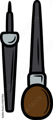 Hand drawn Cosmetic brush Illustration