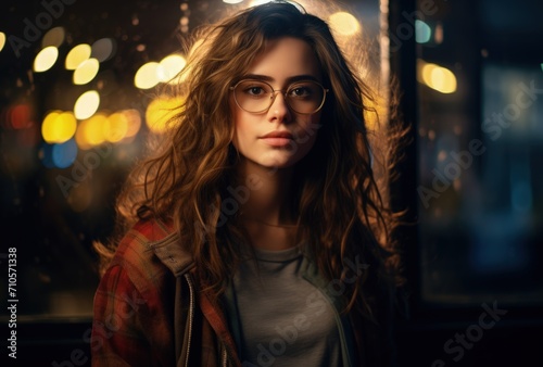 Woman Wearing Glasses Standing by Window