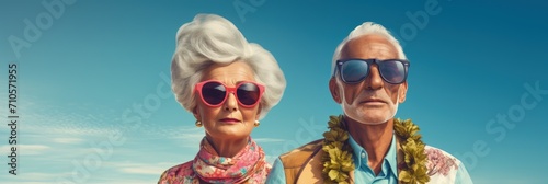 Man and Woman in Sunglasses Standing Together