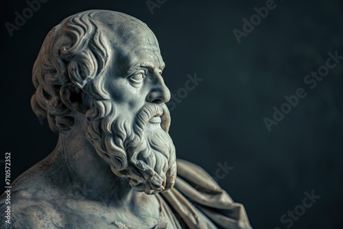 Close Up of Bearded Man Statue