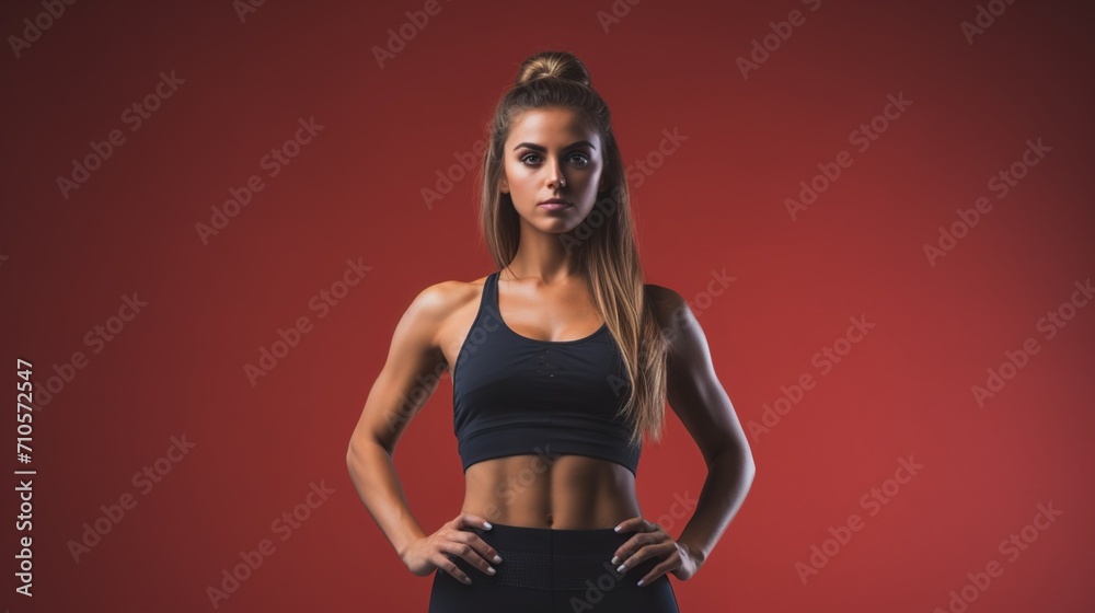 Young woman athlete standing over isolated background Young woman athlete standing over isolated background