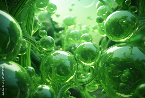 Close-Up of Green Bubbles