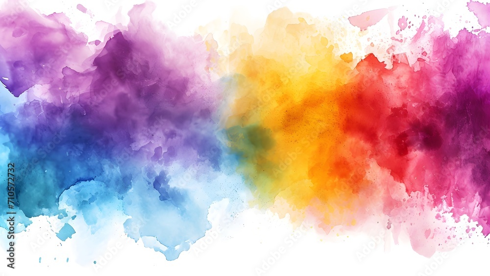 Watercolor background features an abstract pattern.