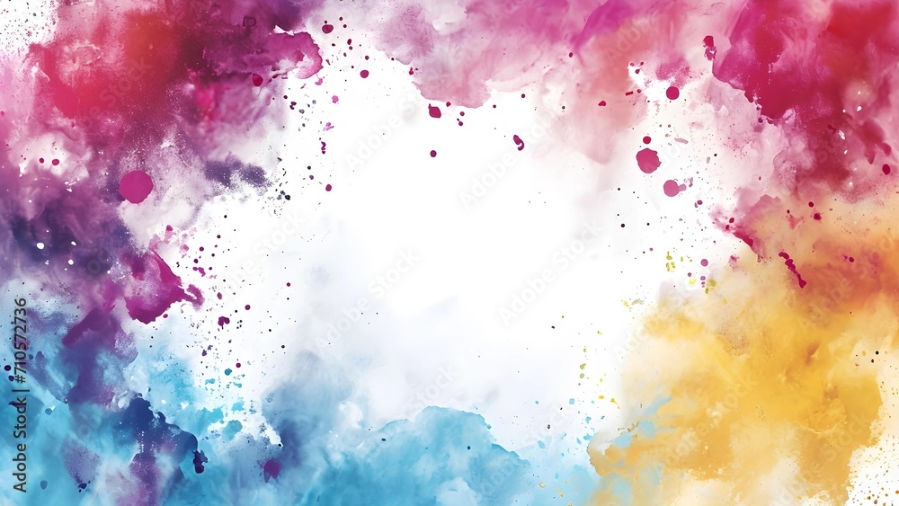 Watercolor background features an abstract pattern.