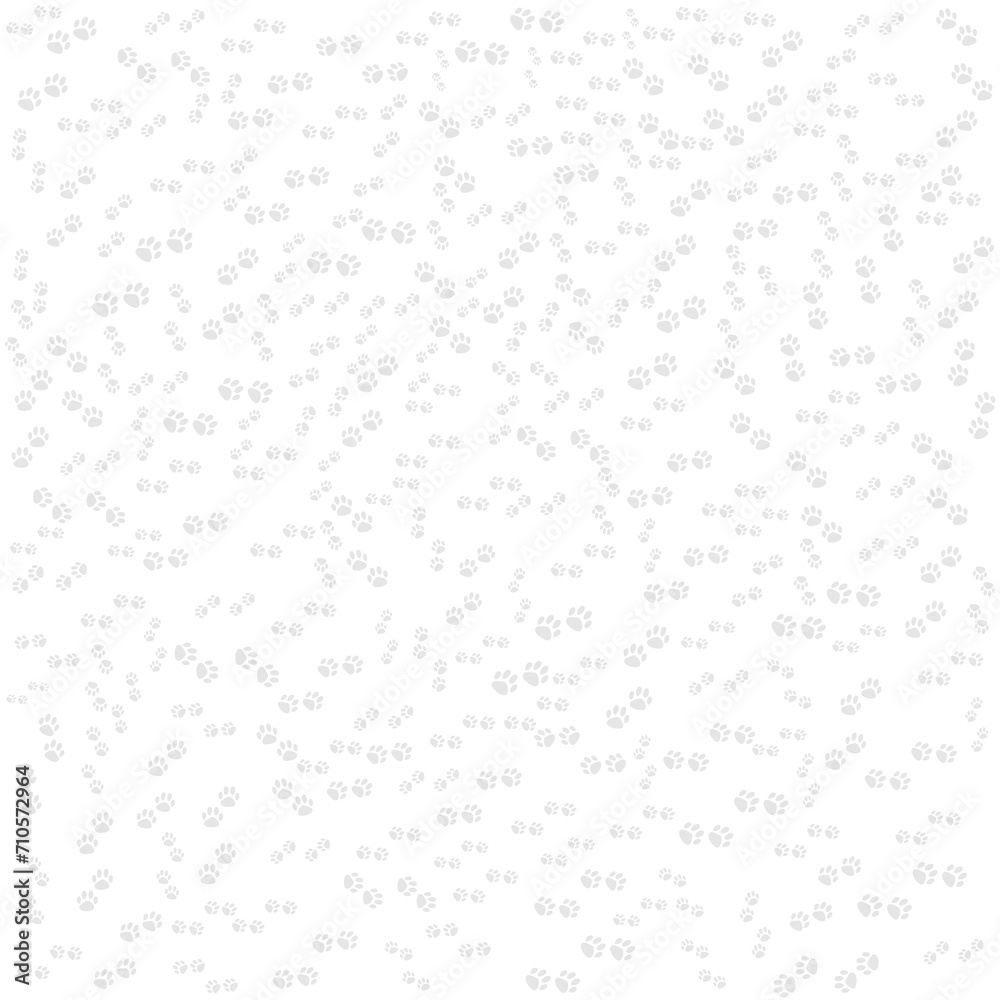 Paw pet seamless pattern, dog or cat footprint texture, animal background, stamp repeat, foot track wallpaper. Good for textile fabric design, wrapping paper, website wallpapers, textile, apparel Paw pet seamless pattern, dog or cat footprint texture, animal background, stamp repeat, foot track wallpaper. Good for textile fabric design, wrapping paper, website wallpapers, textile, apparel