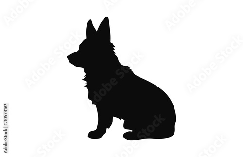 A Corgi Dog black Silhouette vector isolated on a white background © GFX Expert Team
