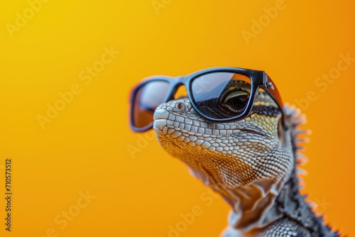 Close-up of Lizard With Sunglasses
