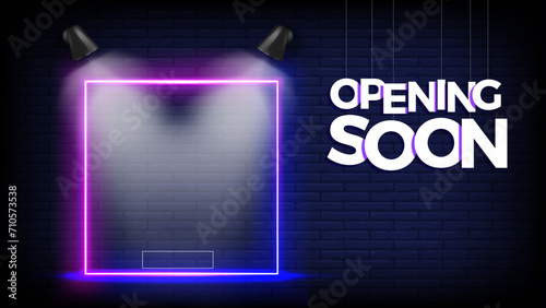 coming soon on dark background with glowing lights minimalistic vector
