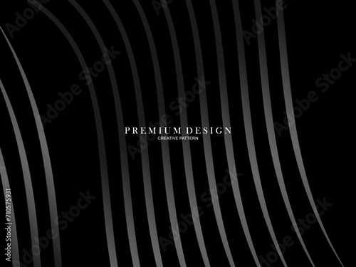 Abstract futuristic dark black background with waving design. Realistic 3d wallpaper with luxurious flowing lines. Elegant background for posters, websites, brochures, cards, banners, apps etc.	