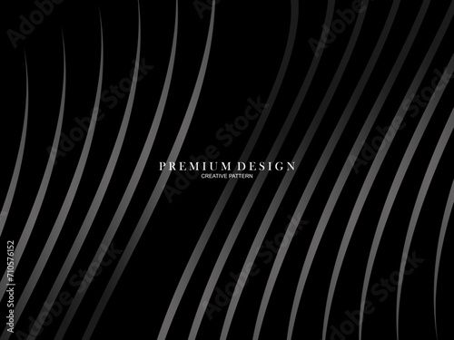 Abstract futuristic dark black background with waving design. Realistic 3d wallpaper with luxurious flowing lines. Elegant background for posters, websites, brochures, cards, banners, apps etc.	