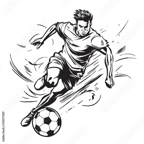 Hand sketch of soccer