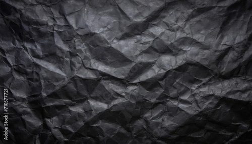 Texture of Crumpled Black Paper