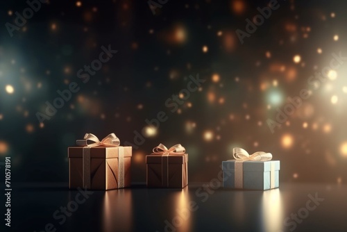 christmas gift box with christmas tree