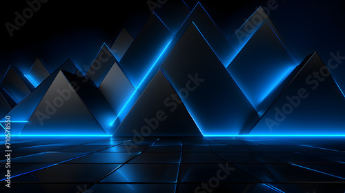 Abstract of glowing scifi futuristic triangle in hud headup cyber concept,, Abstract HUD Headup Display with Glowing Triangles