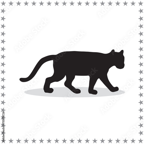 Cougar Silhouette  cute Cougar Vector Silhouette  Cute Cougar cartoon Silhouette  Cougar vector Silhouette  Cougar icon Silhouette  Cougar vector                         