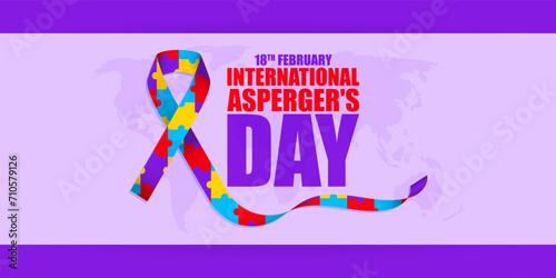 Vector illustration of International Asperger Syndrome Day social media feed template