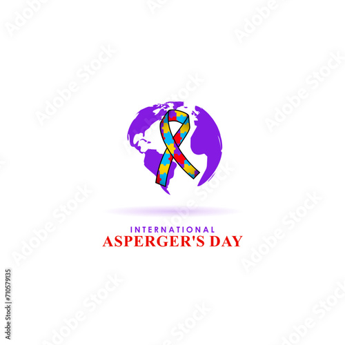 Vector illustration of International Asperger Syndrome Day social media feed template