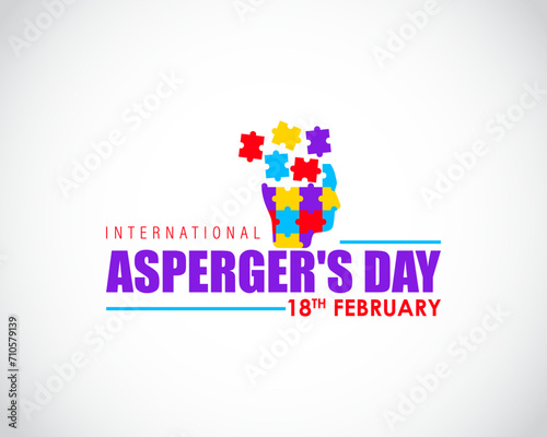 Vector illustration of International Asperger Syndrome Day social media feed template