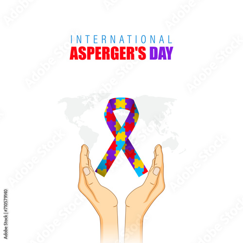 Vector illustration of International Asperger Syndrome Day social media feed template
