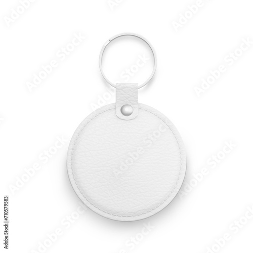 Leather Keychain on white background