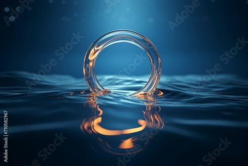 Illuminated elegance Water surface with light, captivating 3D rendering