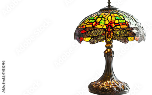 Tiffany Stained Glass Masterpiece  On Transparent Background.