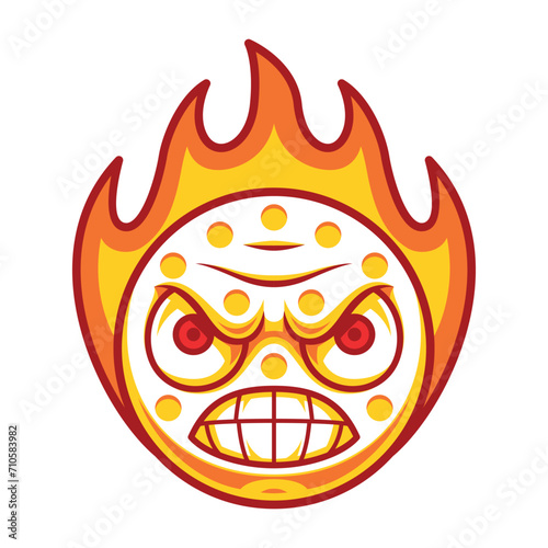 Angry Golf Ball Mascot illustration