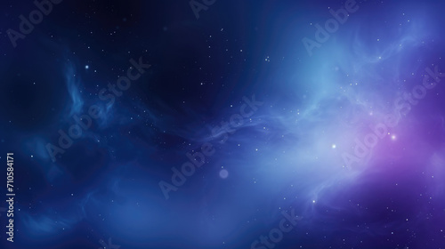 Ethereal cosmic nebula with stars in shades of blue and purple background