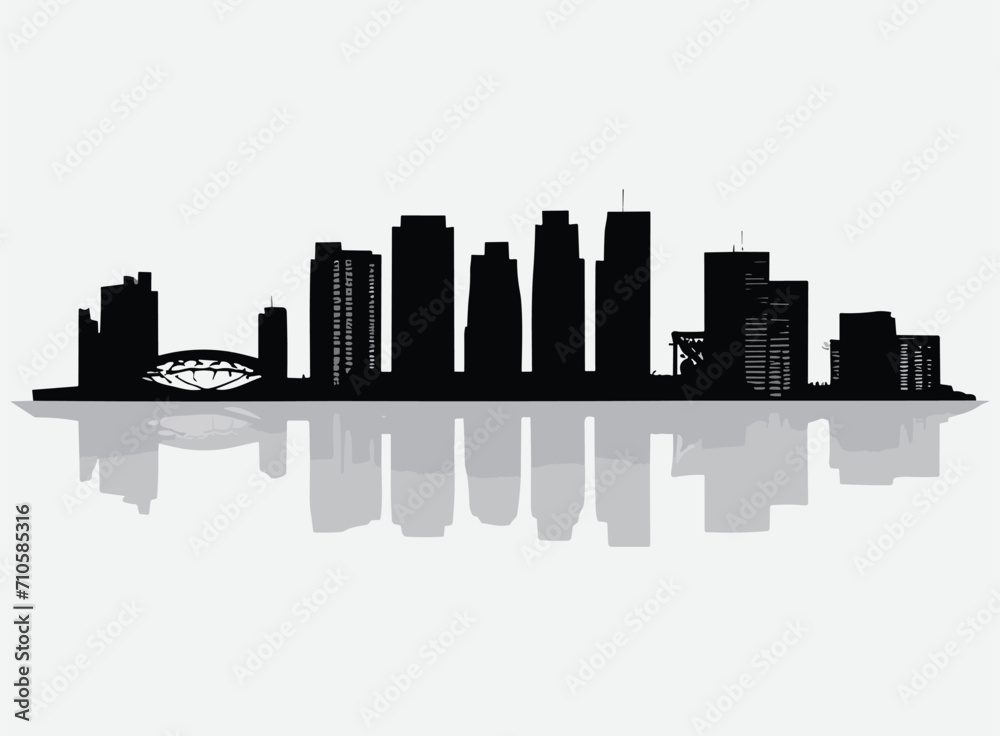 Vector silhouette city skylines

