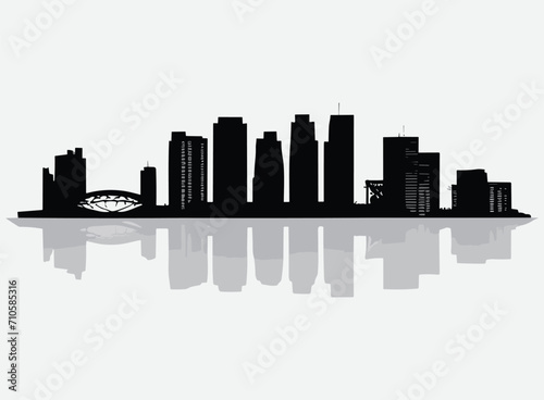 Vector silhouette city skylines  