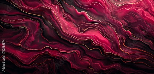 Ruby intensity in dramatic organic patterns.