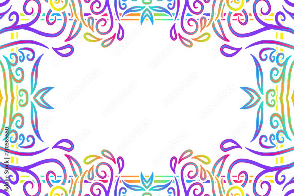 Beautiful frame flowers line art pattern of indonesian culture traditional tenun batik ethnic dayak ornament Beautiful frame flowers line art pattern of indonesian culture traditional tenun batik ethnic dayak ornament