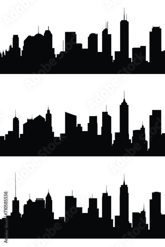 Vector silhouette new york city background 