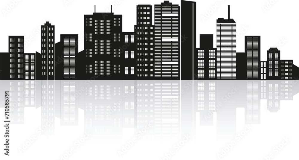 Vector silhouette cityscape skyline design