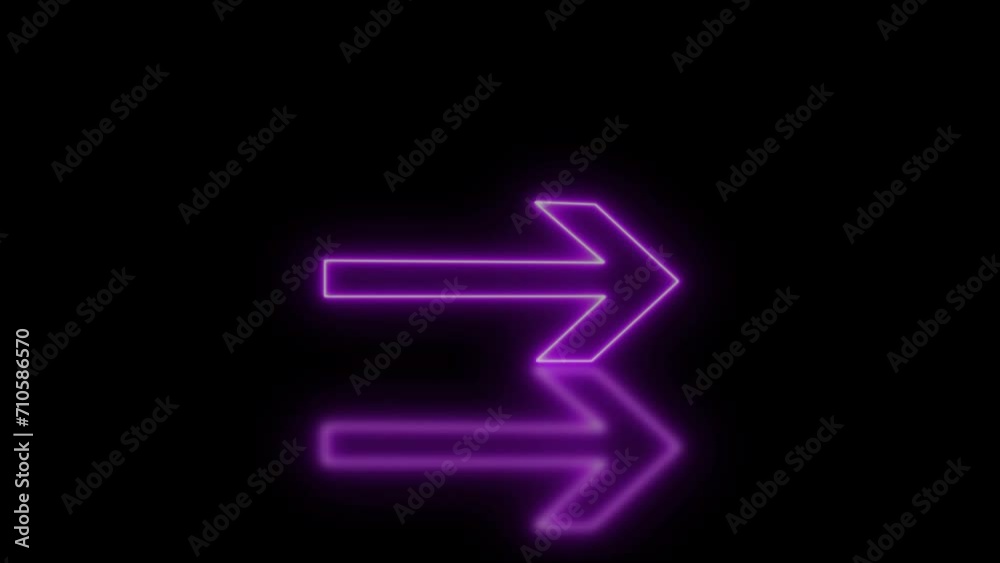 Abstract directional neon arrow icon and loop loading animation background Abstract directional neon arrow icon and loop loading animation background