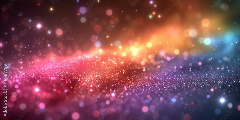 Vivid abstract bokeh lights background in pink and blue tones